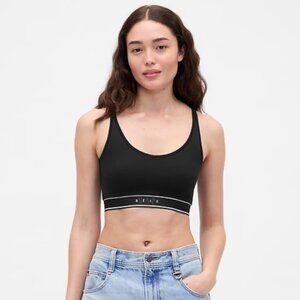 GAP × BÉIS Seamless Logo Black Knit Sports Bra - NWT - Size Medium